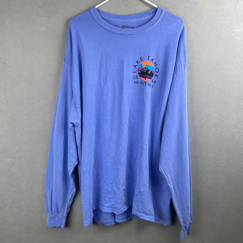 Blue 84 Lake Tahoe Heavenly Long Sleeve Graphic T-Shirt XXL Blue Retro Comfy Men